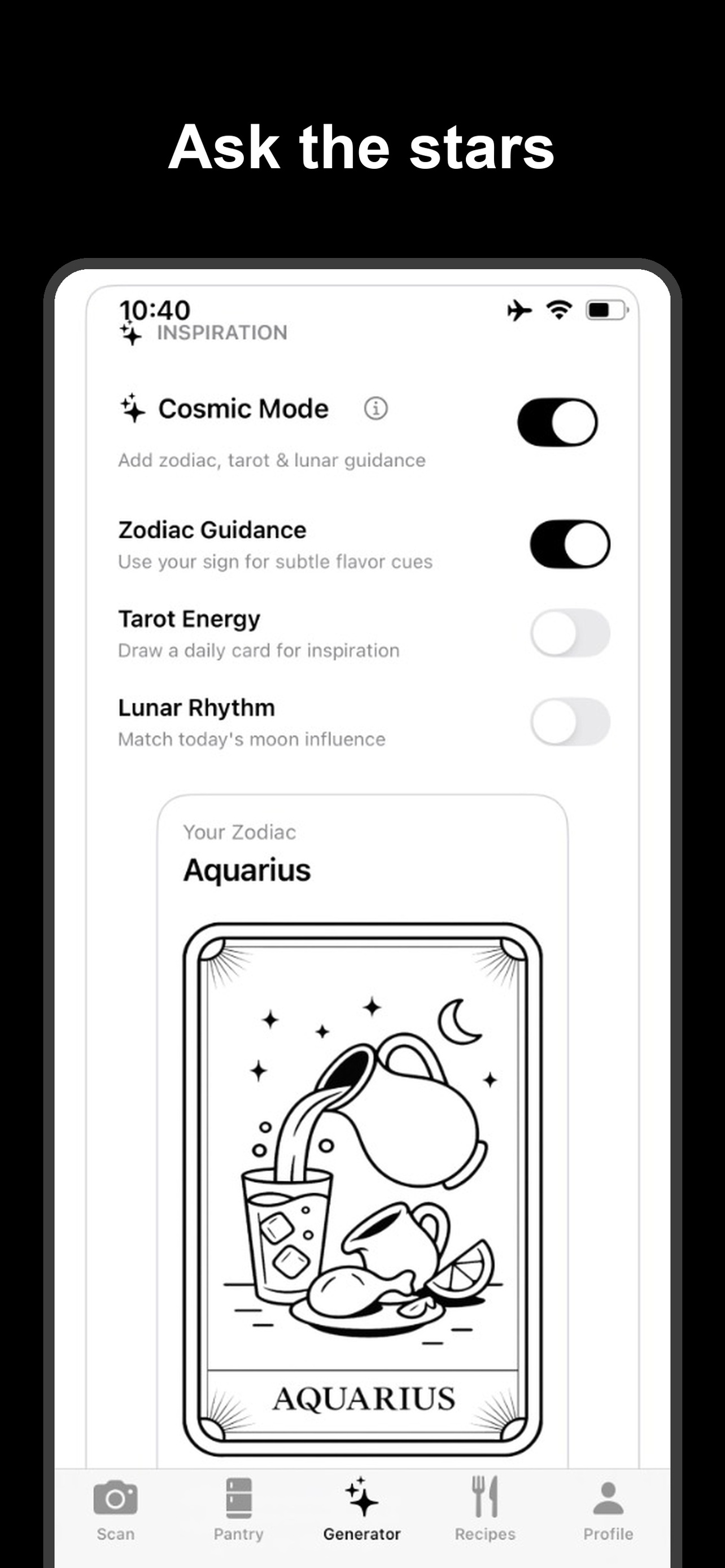 Zodiac mode interface