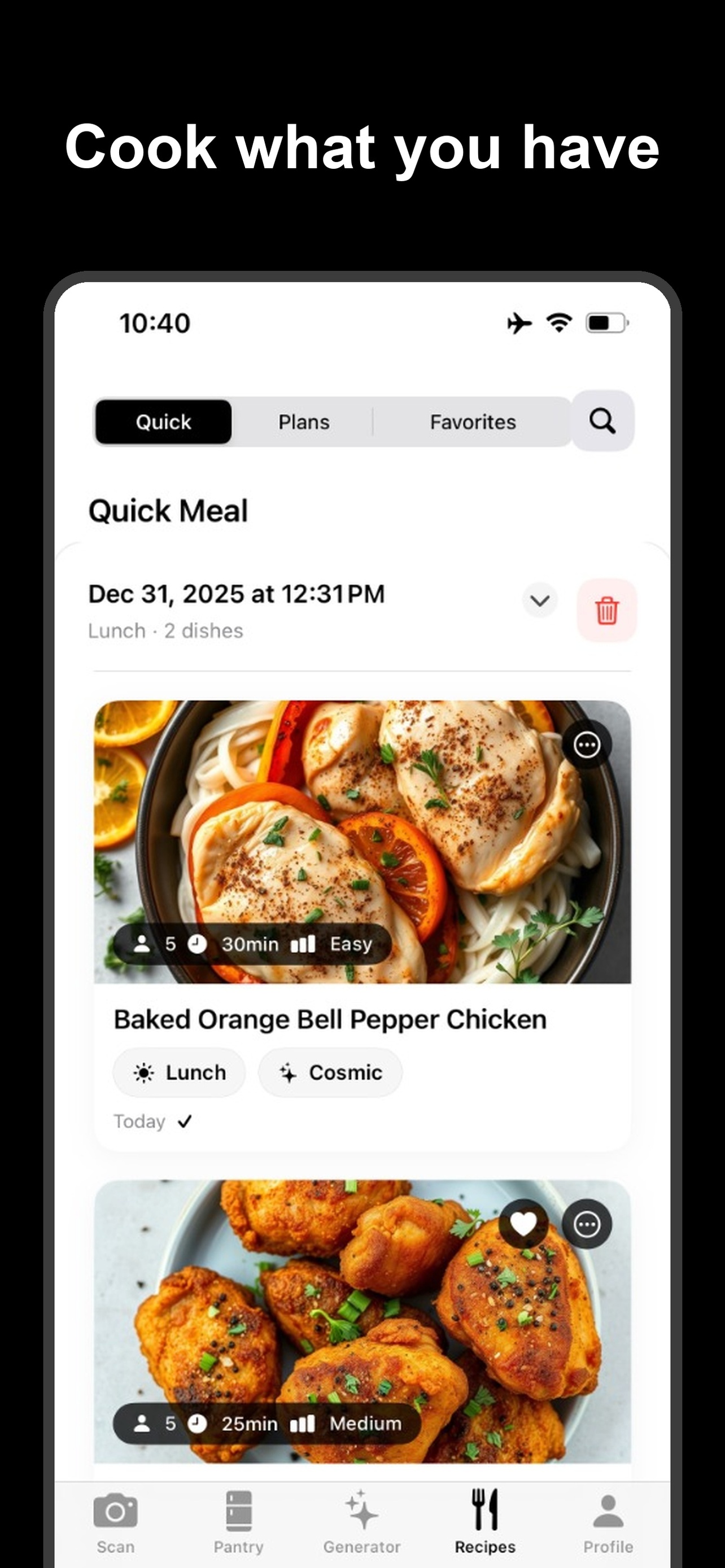 Generated recipe card